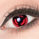 Farbige rote Kontaktlinsen für Cosplay und Halloween - Big Mangekyu von MeralenS - 1 Paar (2 Stück)