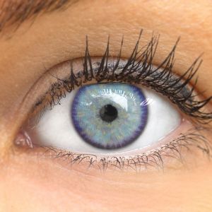 Ibiza Ash Blue - blaue farbige Kontaktlinsen ohne Stärke - 1 Paar (2 Stück)