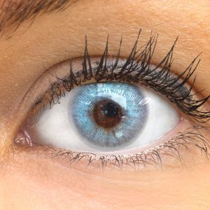 Glamlens Jasmine Ash Blue - Natürlich Aussehende Dezente Farbige Kontaktlinsen ohne Stärke - 3 Monate Farbig