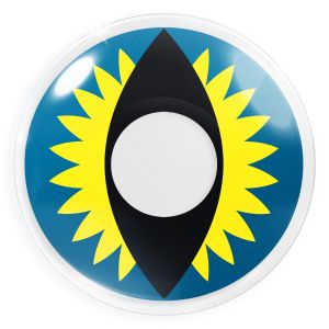 Farbige blau-gelbe Kontaktlinsen für Cosplay und Halloween - Lizard von MeralenS - 1 Paar (2 Stück)