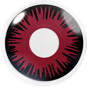 Halloween Kontaktlinsen mit Stärke – Rote Effektlinse Red Lunatic Echo für dramatische Halloween- und Cosplay-Looks