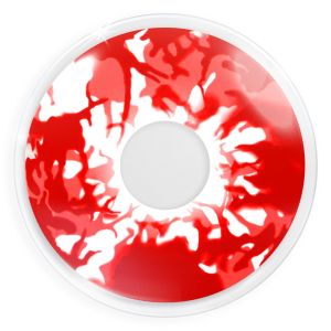 Farbige Rote Kontaktlinse "Red Zombie" ohne Sehstärke Dioptrien von MeralenS by Funnylens