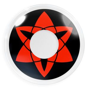 Farbige rote Kontaktlinsen ohne Stärke für Cosplay und Halloween - Sasukes Mangekyou von MeralenS - 1 Paar (2 Stück)