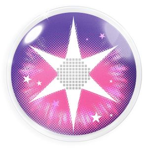 Violet Star Kontaktlinsen in leuchtendem Violett – inspiriert von Ruby Hoshino aus Oshi no Ko, perfekt für Cosplay & Anime-Looks