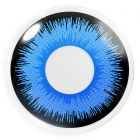 Das Produktfoto zeigt unsere Crazy blaue Farbige Kontaktlinse Alper in einem echten Auge