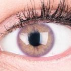 Das Produktfoto zeigt unsere Farbige Violette Kontaktlinse Jasmin Violet in einem echten Auge