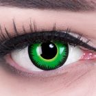 Das Produktfoto zeigt unsere Crazy gruen Farbige Kontaktlinse Green Werewolf in einem echten Auge