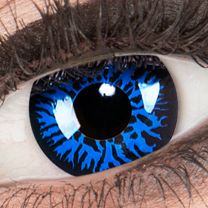 Farbige blaue Kontaktlinsen für Cosplay und Halloween - Blue Demon von MeralenS