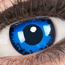 Farbige blau Kontaktlinsen für Cosplay und Halloween - Dark Blue von MeralenS