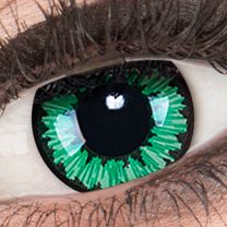 Farbige grüne Kontaktlinsen für Cosplay und Halloween - Green Flower von MeralenS