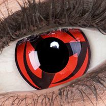 Farbige rote Kontaktlinsen mit Stärke für Cosplay und Halloween - Kakashi von MeralenS