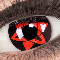 Farbige rote Kontaktlinsen mit Stärke für Cosplay und Halloween - Sasuke Mangekyou von MeralenS